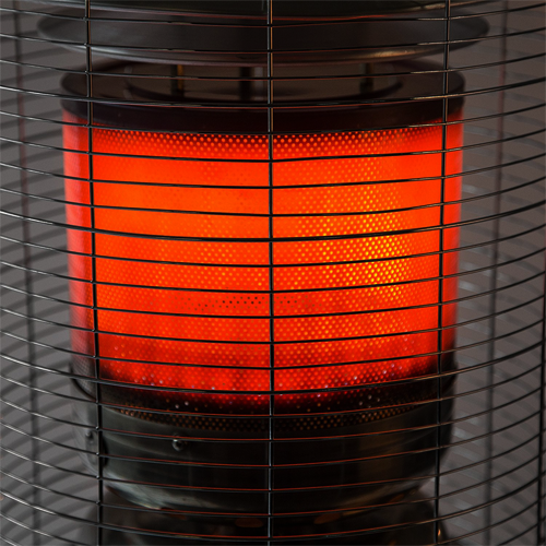 Glow Warm 11kw Bullet Area Floor Standing Outdoor Table Patio Heater in